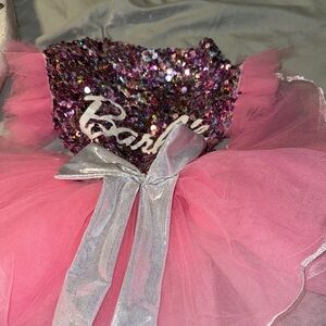 Barbie Glittery Pink and Silver Dance Costume